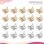 Mini Butterfly Hair Clips 50pcs - Non-Slip Metallic Silver Gold Hair Claws Clip Y2K 90s 2000s Small Tiny Cute Accessories Organizer for Women Girls Kids (Silver & Gold)