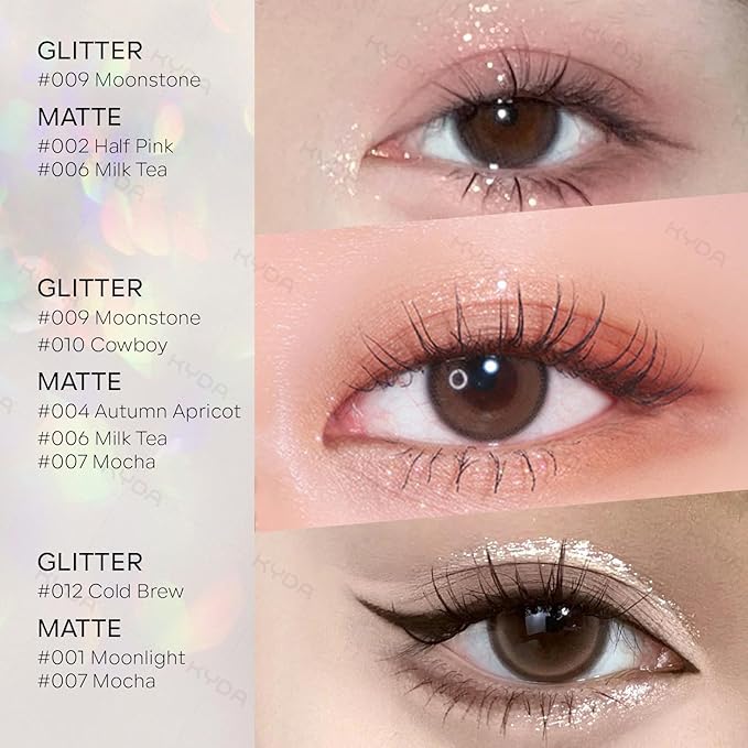 KYDA Single Matte Eyeshadow, Sheer Off White Vanilla Eyeshadow, Blendable Brightenning Primer for Eyes Shadow, Ultra-fine Lightweight Powder, Moonlight