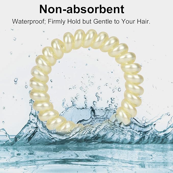 JessLab Spiral Hair Ties for Women, 10-Pack Traceless No-Damage Ponytail Holders, Coils Hair Bands for Girls, Assorted Colors