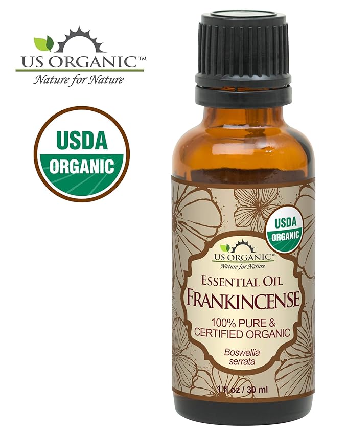 US Organic 100% Pure Frankincense Essential Oil, USDA Certified Organic, Steam Distilled, Boswellia serrata, Sourced from India, Topically or in Diffuser, Perfect for Aging Skin, All skin type (30 ml)