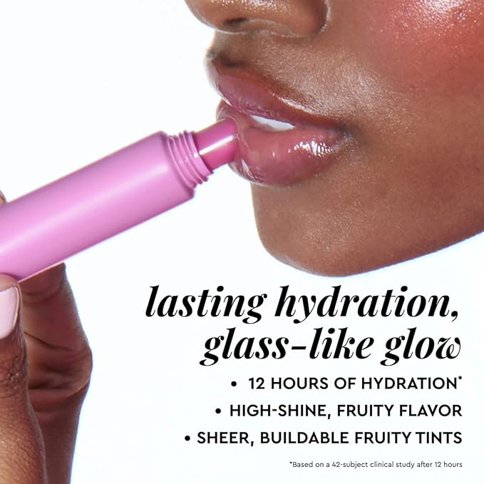 Glow Recipe Glass Balm Lip Treatment - 12Hr Hydrating Lip Balm & Moisturizer with Hyaluronic Acid to Smooth, Plump & Protect from Dryness, High Shine Finish - Dragonfruit Bingsoo (15 ml)
