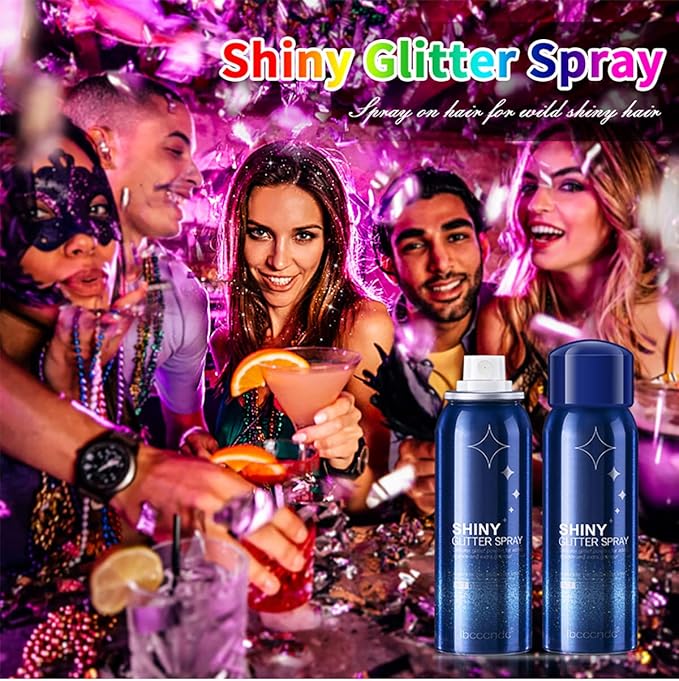 Body Glitter Spray, Perfect Hair and Body Shiny Music Festival Stage Makeup Rave Festival Clothes Glitter Spray. ﻿