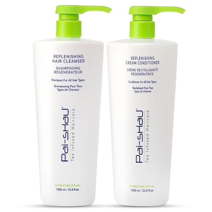 Pai-Shau Replenishing Cleanser and Conditioner Set - Hydrating Shampoo and Conditioner for All Hair Types - 2x1000ml