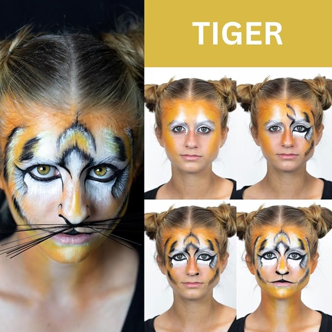 Mehron Makeup Premium Character Kits| Makeup Kits for Halloween & Cosplay| Made in the USA | Complete Kit | Includes all Tools & Instructions on How to Create the Look | (Feline/Cat)