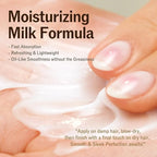 Leave-In Conditioner Hair Milk – Heat Protectant 392°F (200°C), Anti-Frizz Smoothing Cream, Split End Repair, Lightweight Non-Greasy Hydrating Hair Serum (150ml / 5.07 fl oz.)