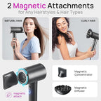 CONFU Hair Dryer, 110000 RPM Fast Drying Blow Dryer with Magnetic Diffuser and Concentrator, Professional Lightweight Ionic Hair Dryer for Women and Men