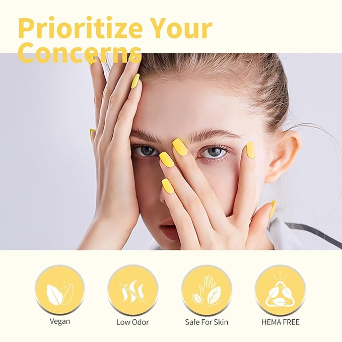CANNI 6 Colors 9 ML Hema-Free Pastel Yellow Green Gel Nail Polish Set, Sage Forest Lime Green Pale Yellow Gel Polish Kit, Soak Off LED Nail Gel Manicure Kit DIY at Home Salon Gifts