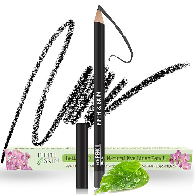 Fifth & Skin Better'n Ur Eyes Eyeliner Pencil (BLACK) – NATURAL - Hypoallergenic - Sensitive Eyes - Gluten Free - Cruelty Free - Paraben Free - Smooth Application