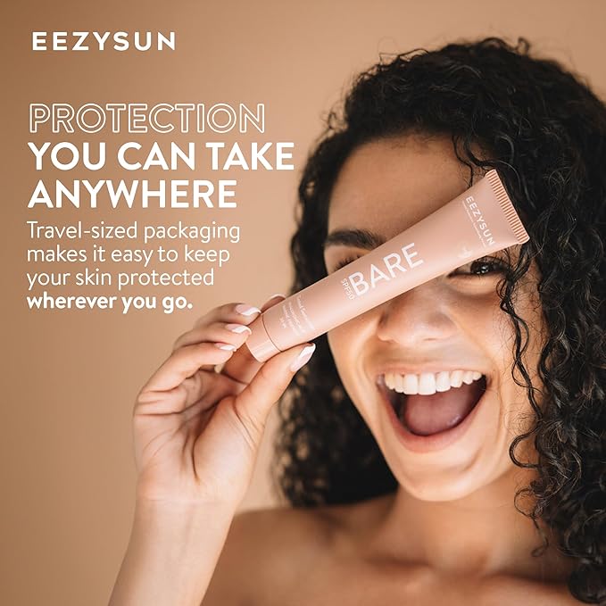 BARE Tinted Sunscreen SPF 50 – Non-Greasy, Water-Resistant, Vegan & Reef-Safe with Hyaluronic Acid & Jojoba Oil – 1.69 fl oz – Tan