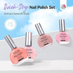 SAVILAND Pink Nude Nail Polish Set: 6-Color Quick Air Dry Nail Polish Shimmer Glitter Pearl Pink Fingernail Polish Set 12-Free Nail Lacquer DIY Home Christmas Gifts for Women 8ml