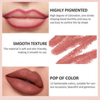 12 Colors Matte Lip Liner Set,Long Lasting Nude Set,Long