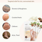 Epielle Hydrating Foot Mask 6 Pairs, Relieve and Soften with Shea Butter & Jojoba Oil, Deep Moisturizing Socks for Dry, Cracked Feet, Self Care Gifts for Women, Spa Kit, Stocking Stuffers