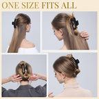 Black Hair Clips for Women -8 Pack 4.3 Inch Large Matte Banana Claw Clips for Women Thin Thick Curly Hair, Big Strong Hold jaw