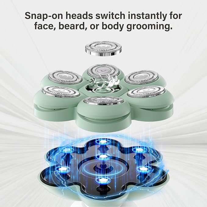 3-in-1 Groomer Shaver for Men, Bald Head Shaver & Beard Trimmer, Men’s Electric Shavers Wet/Dry IPX7 Waterproof, 120-Min USB Rechargeable Razor for Face & Body, Ideal Grooming Gift Set for Men