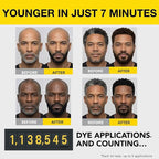 Reusable Hair & Beard Dye System for Men – Up to 5 Uses | 7-Minute Natural-Looking Gray Coverage | No-Drip Cream with SkinArmour® – Cleverman (Black for Black Men)