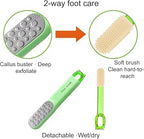 2-in-1 Pedicure Scrubber Tool - Stainless Steel Dual-Sided Foot File & Callus Remover, Durable Easy-to-Clean Rasp for Hard Dead Skin, Corn Removal & Soft Feet,Dry & Wet Use (Green)