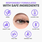 Wonderskin Mascara - Black Mascara for Volume, Length, and Curl - Lengthening, Volumizing & Smudge Proof Lash Makeup