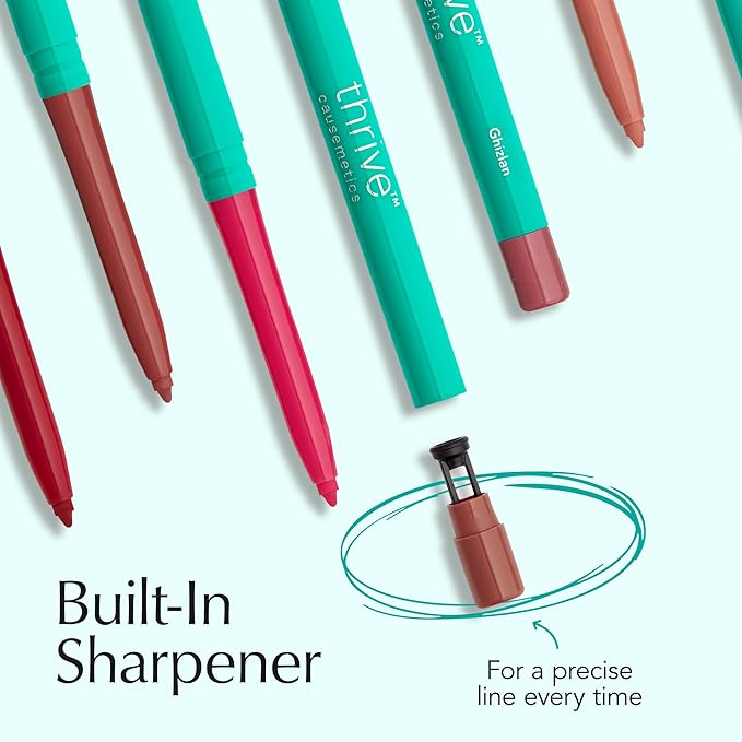 Thrive Causemetics Lip Filler Long-Wearing + Plumping Lip Liner, Shea Butter Hydrating Lip Plumper Retractable Lip Liner Pencil, Built In Sharpener, Vegan & Cruelty Free, Ruth (Peach Taupe)