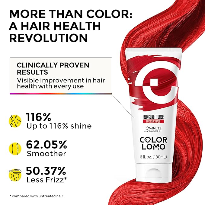 Semi Permanent Hair Color - 6 oz Color Depositing Conditioner with Shea Butter & Almond Oil- Color Conditioner Depositing Hair Mask - Vegan, Paraben, Ammonia & Sulfate Free -Red