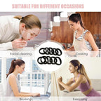 20pcs Black Hair Ties No Damage - Stretchy thick Hair Bands | Soft Nylon Ponytail Holders SnagFree Rubber Bands for Updos & Braids Hair Accessories Ideal Gifts for Women Teens Girs