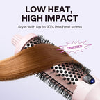 Wavytalk Thermal Brush, Blowout Boost 1.5 inch Heated Round Brush for Blowout Look, Dual Voltage, Pink, Sakura, Tourmaline Ceramic, Negative Ion Technology, 5 Temperature Settings, Less Damage