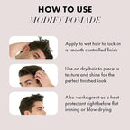 Hanz de Fuko Modify – Premium Men’s Hair Styling Pomade for a Medium Hold, High Shine – Ideal Texture Product for All Hair Types, Includes Premium Ingredients Such as Shea Butter – 2 oz, Travel Size