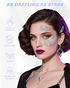 6PCS Silver Face Body Glitter Gel，Holographic Chunky Sequins Body Glitter Paint for Party Singer Concerts Music Festival Rave Accessories for Girls Women Face Body DIY Sparkling Makeup