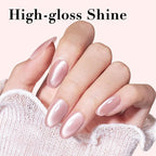 AZUREBEAUTY Cat Eye Nail Polish Quick Dry Nude Glitter Toe Nail Polish Natural Shine Nail Lacquer Salon-Quality for Women Girl Gifts