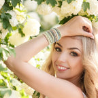 Boho Hair Ties with Beads, 25 PCS 5 Styles Cute Elastic Hair Bands for Thick or Thin Hair, No Damage Hair Tie Bracelets in Blue for Girls and Women