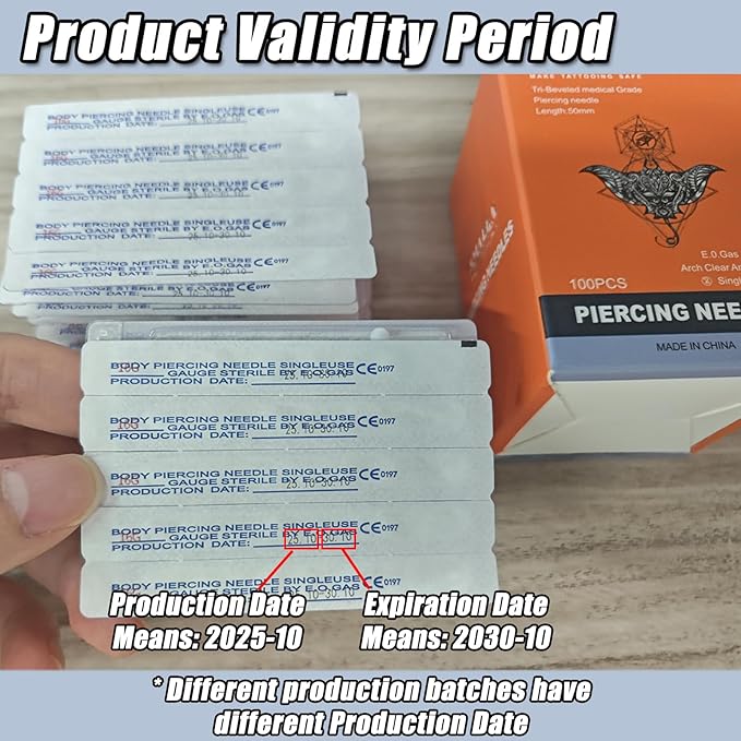 20G 50pcs Hollow Piercing Needles - 316L Stainless Steel Jewelry Needles, Micro Tips for Ear & Septum Precision Piercing