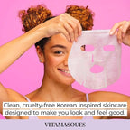 Vitamasques Multivitamin Face Mask, 8-Pack - Hydrating and Nourishing Korean Skincare for Radiant Skin, Provides Vitamins B, C & E