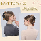 LuSeren 8 Pack White and Black Hair Clips for Women 4.3 Inch Large Hair Claw Clips for Women Thin Thick Curly Hair, Big Matte Banana Clips,Strong Hold jaw clips