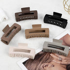 4 Inch Big Hair Claw Clips 6 Pcs Large Claw for Thick Hair Square Hair Clips for Women Rectangle Hair Clips Nonslip Acrylic Banana Jaw Clips Hair Accessories for Girls (Regular)