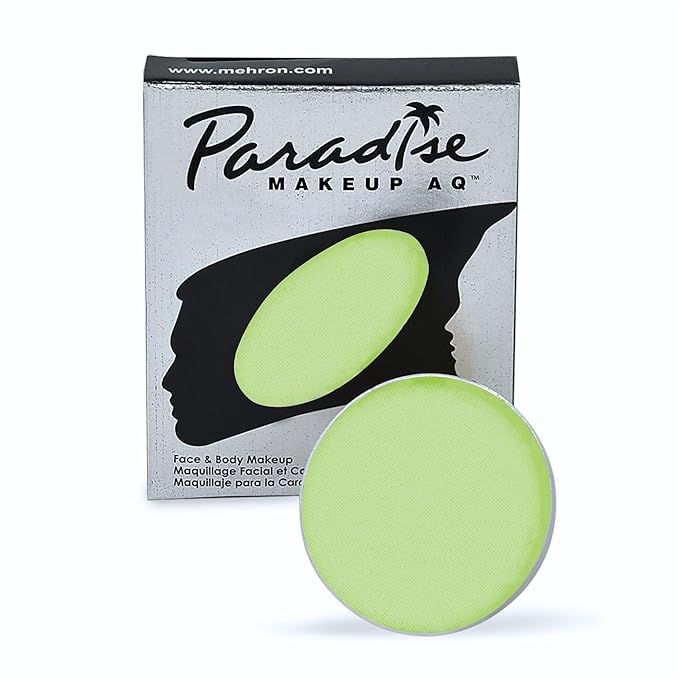 Mehron Makeup Paradise Makeup AQ Refill Size | Stage & Screen Performance, Face & Body Painting, Beauty, Cosplay, and Halloween | Water Activated Face Paint, Body Paint .25 oz (7 ml) - Pastel Green