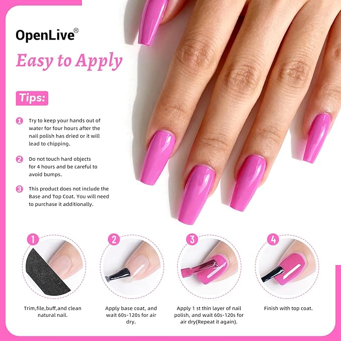 18ml Rose Pink Nail Polish Large Volume Quick Drying Nail Polish, Fast Drying and Long Lasting Color Nail Art DIY Home Manicure Gift for Women