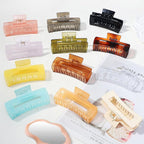 12 Pack Large Square Hair Claw Clips for Women and Girls, 4.1 x 2.1 x 1.2 inch, 12 Rubber Paint and Plastic Materials, Non-Slip Jumbo Jaw Design - Jelly