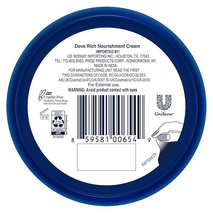 Dove Body Love Rich Nourishment Cream, Face, Hand & Body Lotion for Extremely Dry Skin, Fast-Absorbing 72-Hour Moisturizing Cream with Ceramide Serum, Travel Size, 2.53 Oz