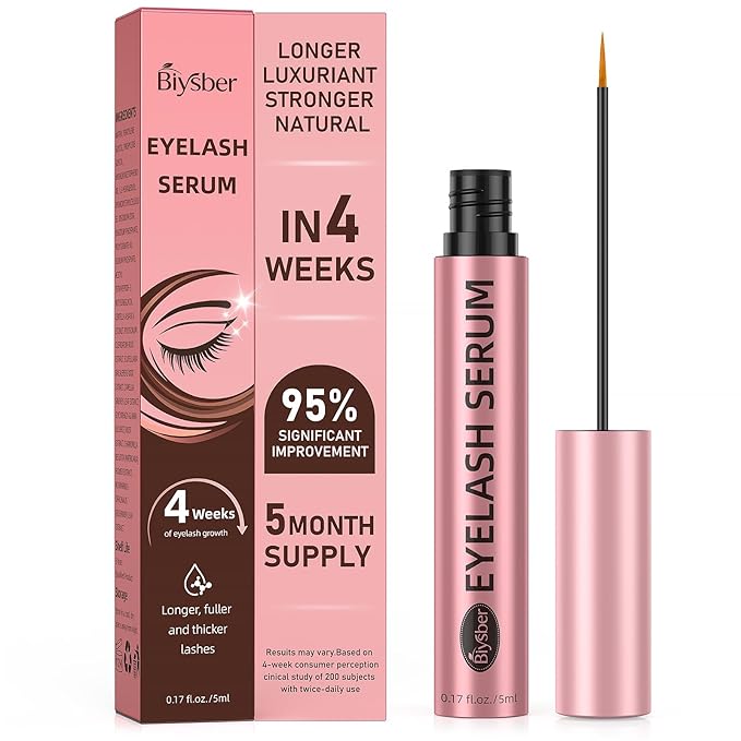 Lash Serum for Eyelash Growth: Premium Eyelash Growth Serum with Advanced Formula to Boost Longer Fuller and Thicker Lashes and Eyebrows - Gentle & Vegan for Sensitive Eyes (5 mL)