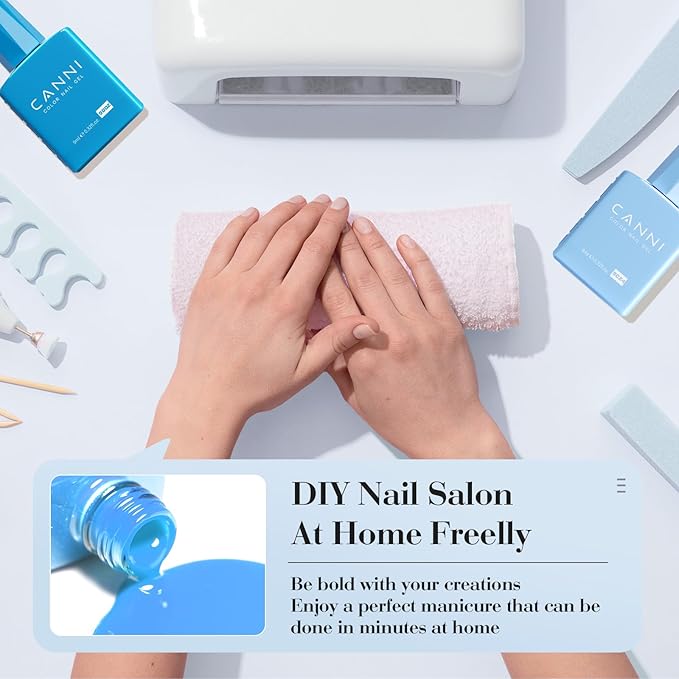 CANNI 6Pcs 9ml Navy Blue Gel Nail Polish Set- Dark Royal Blue Gel Polish Kit Colors DIY at Home Salon Christmas New Year's Gifts for Girls