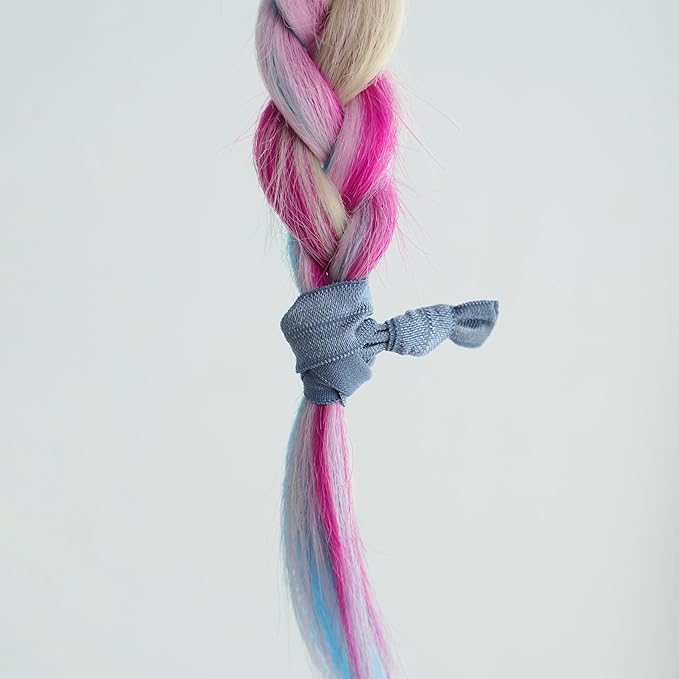 MEEDEE 100 Pack Dusty Blue Hair Ties For Women No Crease Soft Elastic Ribbon No Damage Blue Hair Ties Knotted Ouchless Hair Ribbon Yoga Hair Ribbons Elastic Bracelets