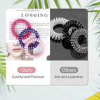 JessLab Spiral Hair Ties for Women, 10-Pack Traceless No-Damage Ponytail Holders, Coils Hair Bands for Girls, Assorted Colors