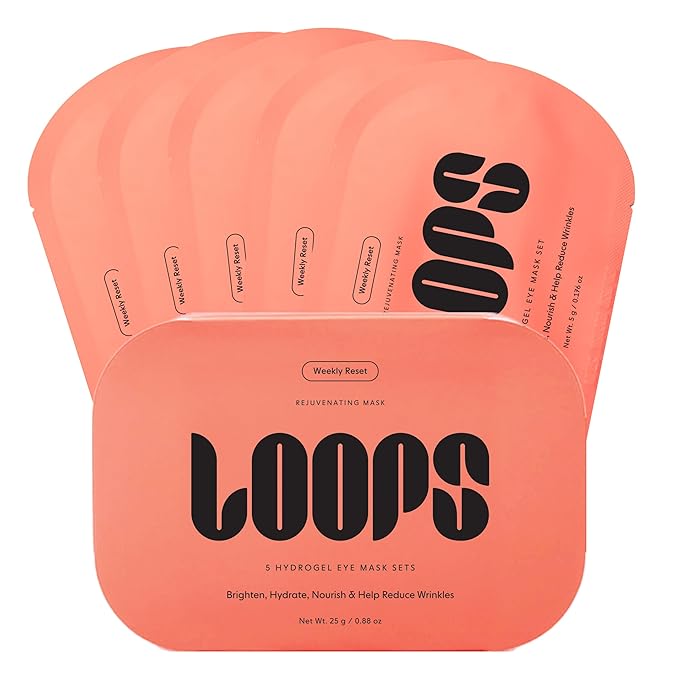 LOOPS WEEKLY RESET - Rejuvenating Hydrogel Eye Mask Kit - Hydrate, Nourish & Help Reduce Wrinkles for Refreshed Eyes - Reduces Signs of Puffiness - For Resilient-Looking Skin - Gifts for Women - 5 Pc