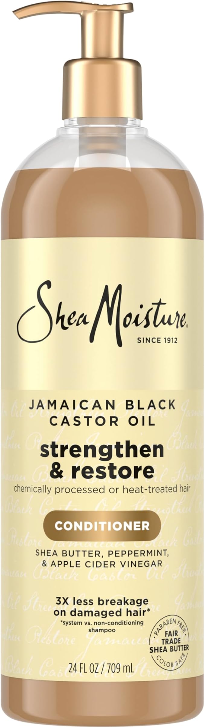 SheaMoisture Strengthen & Restore Conditioner Jamaican Black Castor Oil for Damaged Hair Paraben-Free 24 oz