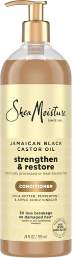 SheaMoisture Strengthen & Restore Conditioner Jamaican Black Castor Oil for Damaged Hair Paraben-Free 24 oz