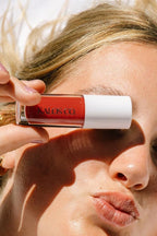 Tinted Lip Oil with Tallow & Lanolin – Hydrating Balm-Gloss Hybrid with Cherry Seed Oil & Castor Oil – Natural Mineral Pigments, Nourishing Moisture, Non-Sticky Shine (5 Shades) (Mahogany)