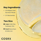 COSRX Advanced Snail Hydrogel Eye Patch (60pc), Gel Serum Mask, Puffy Undereye Treament, Fine Lines, Refresh, Hydrate, Korean Skin Care, Stocking Stuffers for Women