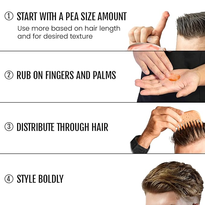 Original Rascal Deluxe Pomade for Men #4 - Hair Paste with Light Hold & Wet Look - High Shine Hair Molding Paste - Formulated with Ceteareth-25 & Castor Oil for Hair Growth & Health - Natural Finish