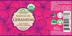 US Organic 100% Pure Geranium Essential Oil - USDA Certified Organic, Steam Distilled - W/Euro droppers (More Size Variations Available) (30 ml / 1 fl oz)