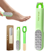 2-in-1 Pedicure Scrubber Tool - Stainless Steel Dual-Sided Foot File & Callus Remover, Durable Easy-to-Clean Rasp for Hard Dead Skin, Corn Removal & Soft Feet,Dry & Wet Use (Green)