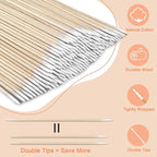 200 Pcs Double Pointed Cotton Swabs for Nails, 4 Inch Lint Free Microblading Cotton Swab for Makeup, Nail Polish Clean Up Tool, for Beauty, Precision Makeup and Craft Applicators